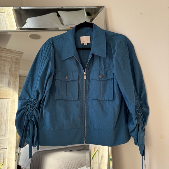 cinq a sept Jackets & Blazers - Cinq à Sept Women’s Designer Teal Utility Jacket Size 6 Blue Dale